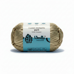 Metalic T-Shirt Yarn 6PLY by WoollenHouse - Steel Gold 5209