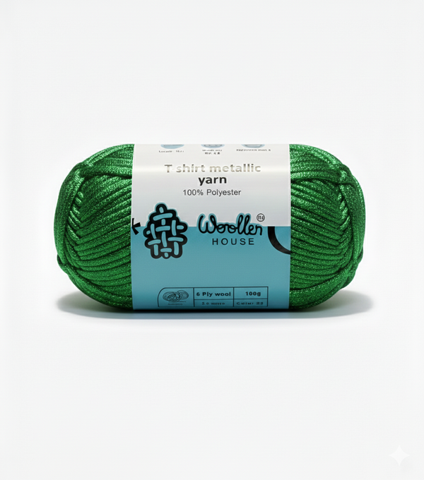 Metalic T-Shirt Yarn 6PLY by WoollenHouse - Forest green - 5219