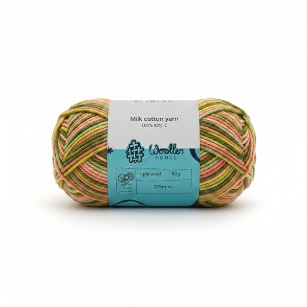 Milk Cotton Yarn 5 Ply - Multicolour 4535 | Woollen House