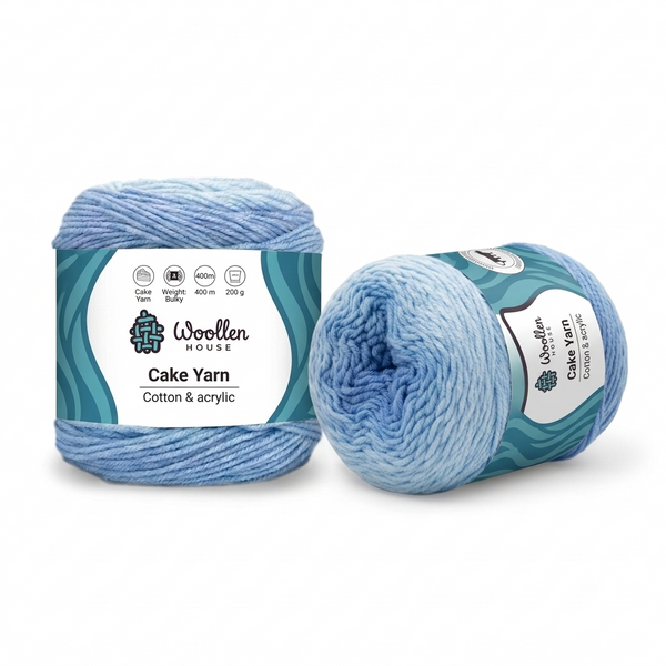 Milk Cotton Cake Yarn 5 Ply - Light Blue 5405 | Woollen House