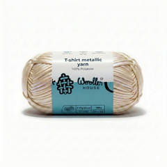 Metalic T-Shirt Yarn 6PLY by WoollenHouse - Light yellow 5225