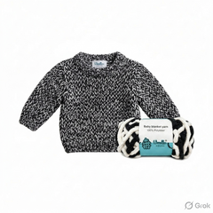 Baby Blanket Yarn by Woollen House - Black & White 6027