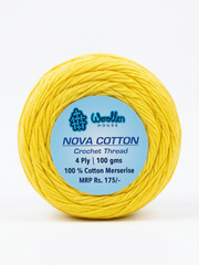 Nova Cotton Crochet Thread 4 Ply - Lemon Yellow 5601 | Woollen House