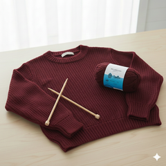 Milk Cotton Yarn 5PLY by Wollen House - Dark red 4529