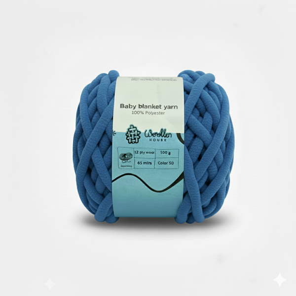Baby Blanket Yarn by Woollen House - Blue 6018