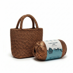 Metalic T-Shirt Yarn 6PLY by WoollenHouse - Dark Brown 5226