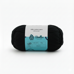Milk Cotton Yarn 5PLY by Wollen House - Black 4530