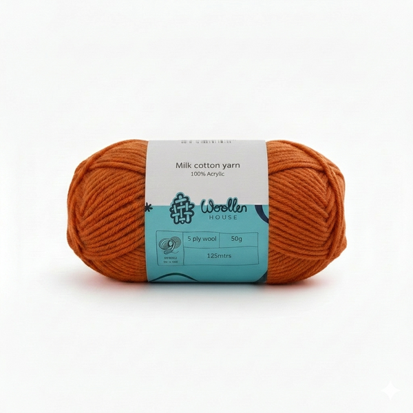 Milk Cotton Yarn 5 Ply - Burnt Orange 4518 | Woollen House