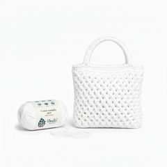 Metalic T-Shirt Yarn 6PLY by WoollenHouse -  Plain White 5218