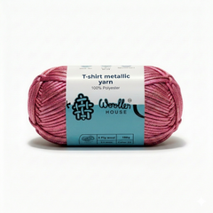 Metalic T-Shirt Yarn 6PLY by WoollenHouse - Sparkle Pink 5223