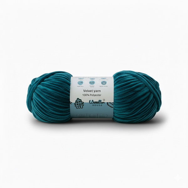 Velvet 6PLY Yarn by Woollen House  - Peacock Blue 1622