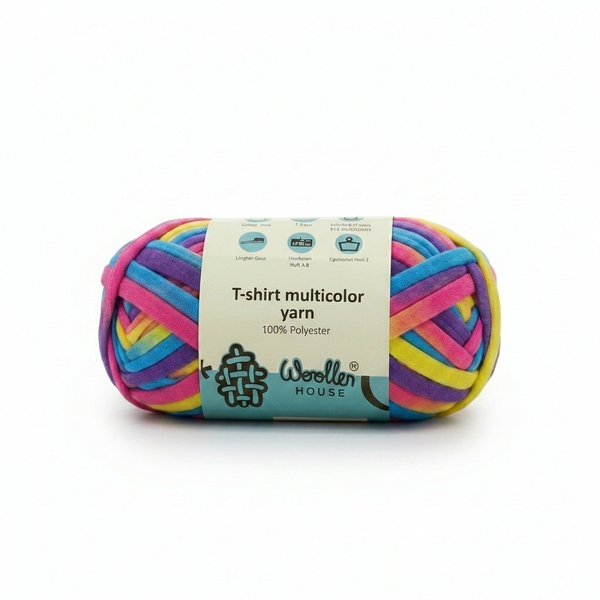 Multicolour T-Shirt Yarn by WoollenHouse - Rainbowcolour 5808