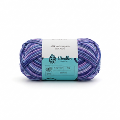 Milk Cotton Yarn 5 Ply - Multicolour Purple Shades 4542 | Woollen House