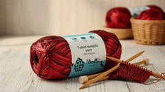 Metalic T-Shirt Yarn 6PLY by WoollenHouse - Sparkle Pink 5223