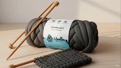 Chunky 12 ply Yarn by Woollen House - Grey color 3801