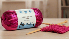 Metalic T-Shirt Yarn 6PLY by WoollenHouse - Rani PInk 5203