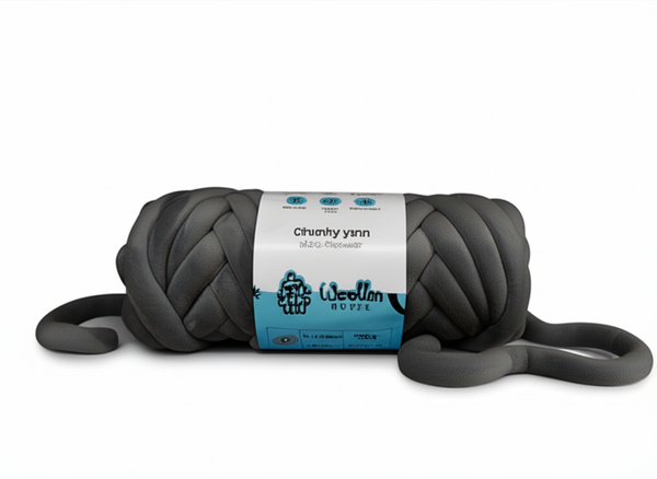 Chunky 12 ply Yarn by Woollen House - Grey color 3801