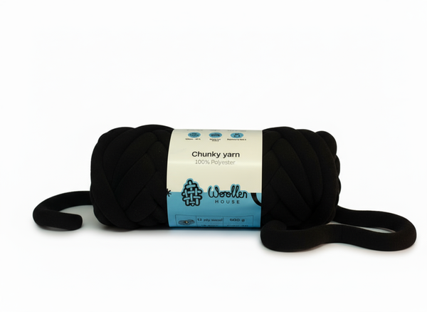 Chunky 12 ply Yarn by Woollen House - Black 3808
